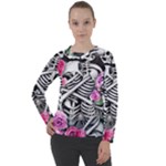 Floral Skeletons Women s Long Sleeve Raglan Tee