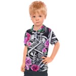 Floral Skeletons Kids  Polo Tee