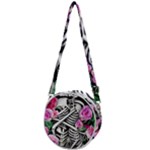 Floral Skeletons Crossbody Circle Bag