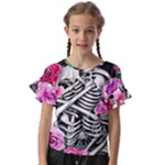 Floral Skeletons Kids  Cut Out Flutter Sleeves