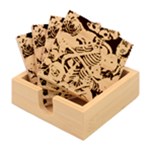 Floral Skeletons Bamboo Coaster Set