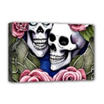 Skulls and Flowers Deluxe Canvas 18  x 12  (Stretched)