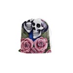 Skulls and Flowers Drawstring Pouch (Small)