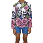 Skulls and Flowers Kids  Long Sleeve Swimwear