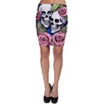 Skulls and Flowers Bodycon Skirt