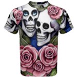 Skulls and Flowers Men s Cotton Tee