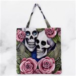 Skulls and Flowers Grocery Tote Bag