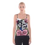 Skulls and Flowers Spaghetti Strap Top