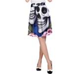 Skulls and Flowers A-Line Skirt