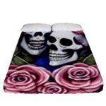 Skulls and Flowers Fitted Sheet (Queen Size)