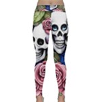 Skulls and Flowers Classic Yoga Leggings