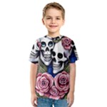 Skulls and Flowers Kids  Sport Mesh Tee