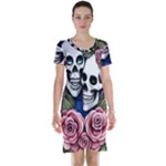 Skulls and Flowers Short Sleeve Nightdress