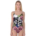 Skulls and Flowers Camisole Leotard 