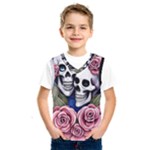 Skulls and Flowers Kids  Basketball Tank Top