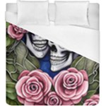 Skulls and Flowers Duvet Cover (King Size)