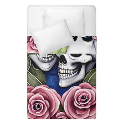 Skulls and Flowers Duvet Cover Double Side (Single Size) from ArtsNow.com