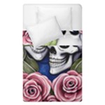 Skulls and Flowers Duvet Cover Double Side (Single Size)