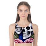 Skulls and Flowers Tank Bikini Top