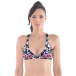 Skulls and Flowers Plunge Bikini Top