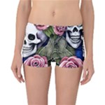 Skulls and Flowers Reversible Boyleg Bikini Bottoms