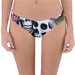 Skulls and Flowers Reversible Hipster Bikini Bottoms