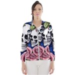 Skulls and Flowers Women s Windbreaker