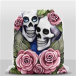 Skulls and Flowers Drawstring Bag (Small)