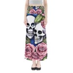 Skulls and Flowers Full Length Maxi Skirt