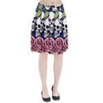 Skulls and Flowers Pleated Skirt