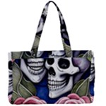 Skulls and Flowers Canvas Work Bag