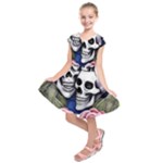 Skulls and Flowers Kids  Short Sleeve Dress