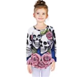 Skulls and Flowers Kids  Long Sleeve Tee