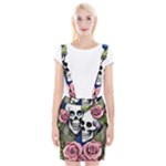 Skulls and Flowers Braces Suspender Skirt