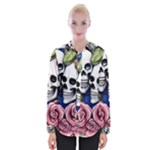 Skulls and Flowers Womens Long Sleeve Shirt