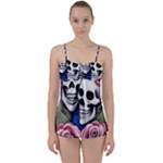 Skulls and Flowers Babydoll Tankini Set