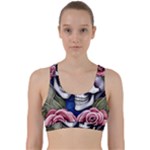 Skulls and Flowers Back Weave Sports Bra