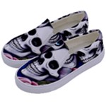 Skulls and Flowers Kids  Canvas Slip Ons