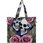 Skulls and Flowers Canvas Travel Bag