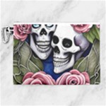 Skulls and Flowers Canvas Cosmetic Bag (XL)