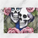 Skulls and Flowers Canvas Cosmetic Bag (XXXL)