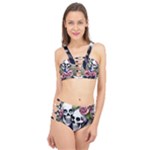 Skulls and Flowers Cage Up Bikini Set