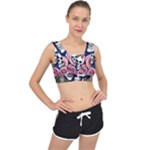 Skulls and Flowers V-Back Sports Bra