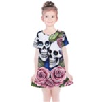 Skulls and Flowers Kids  Simple Cotton Dress