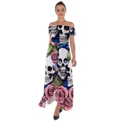 Off Shoulder Open Front Chiffon Dress 