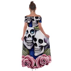 Off Shoulder Open Front Chiffon Dress 