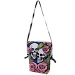 Skulls and Flowers Folding Shoulder Bag