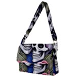 Skulls and Flowers Full Print Messenger Bag (S)