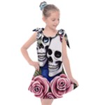 Skulls and Flowers Kids  Tie Up Tunic Dress