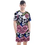 Skulls and Flowers Men s Mesh Tee and Shorts Set